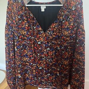 3/4 Sleeve Floral Top- Jcrew Med
